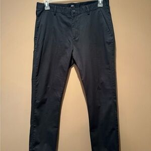 H&M Black Chinos Sleek Cotton Blend